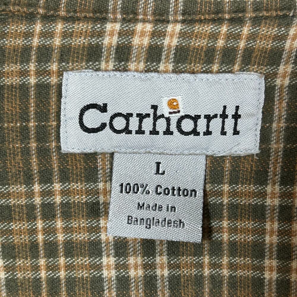 Carhartt Mens L S96 BRN Vintage Flannel Lined Cotton Chore Shacket RARE - Picture 5 of 10